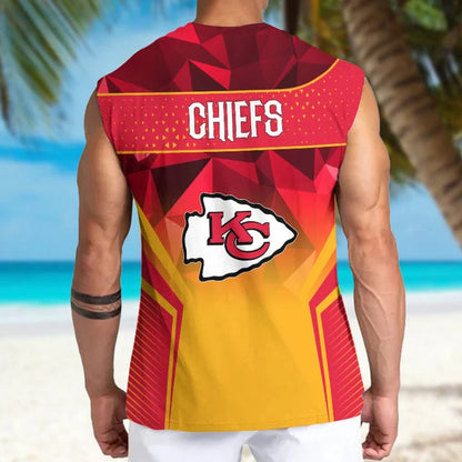 LIMITED EDITION - NEW CUSTOMIZED NFL01 KCC KANSAS CITY CHIEFS MEN'S GYM SHIRT