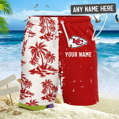 LIMITED EDITION - NEW CUSTOMIZED NFL01 KCC KANSAS CITY CHIEFS UNISEX HAWAIIAN SHIRT & SHORTS SET