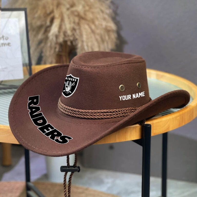 LIMITED EDITION - NEW CUSTOMIZED NFL07 LVR LAS VEGAS RAIDERS COWBOY HAT
