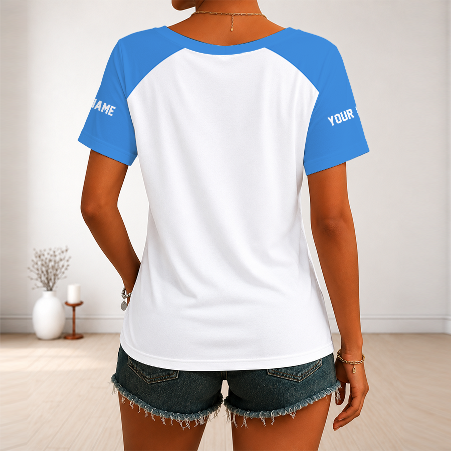 [FAN FAVORITE] NEW CUSTOMIZED WNBA02 CCS CHICAGO SKY V-NECK FEMALE SHIRT
