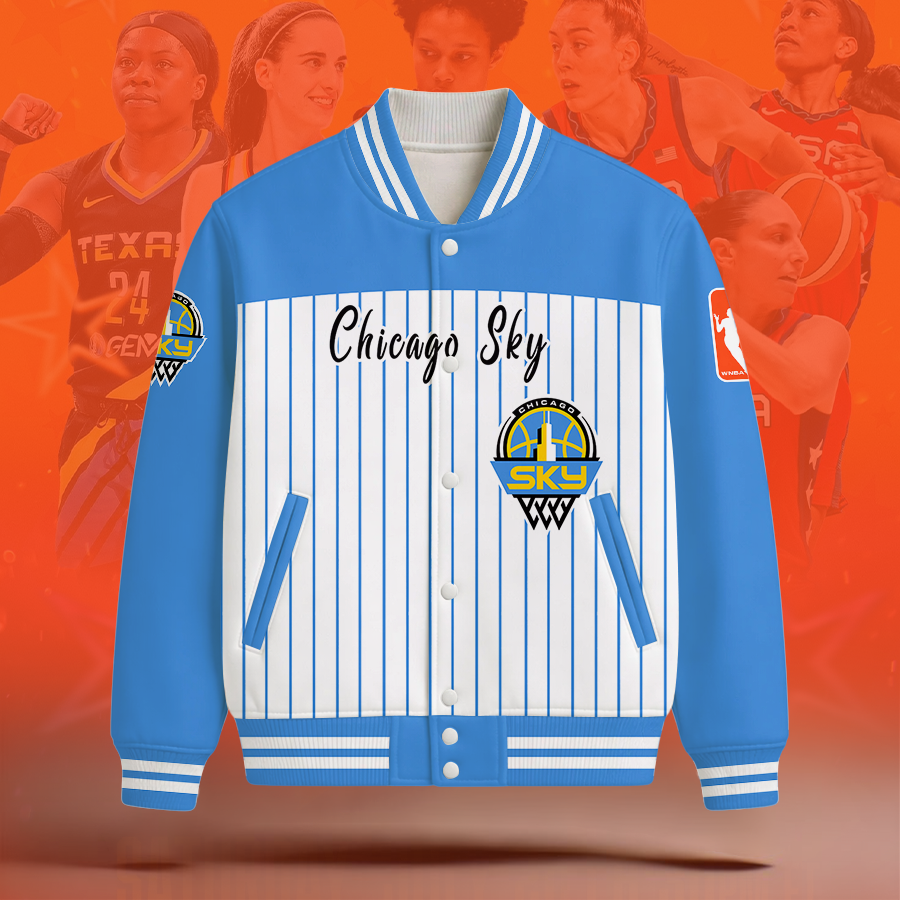[FAN FAVORITE] NEW CUSTOMIZED WNBA02 CCS CHICAGO SKY BASEBALL JACKET