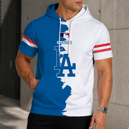 LIMITED EDITION - NEW CUSTOMIZED MLB02 LAD LOS ANGELES DODGERS SHORT SLEEVE HOODIE