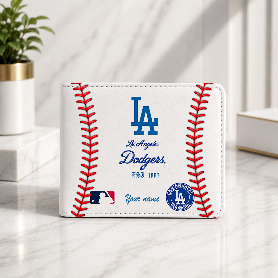 LIMITED EDITION - NEW CUSTOMIZED MLB02 LAD LOS ANGELES DODGERS LEATHER WALLET