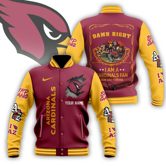 LIMITED EDITION - NEW CUSTOMIZED NFL20 ARC ARIZONA CARDINALS BASEBALL JACKET