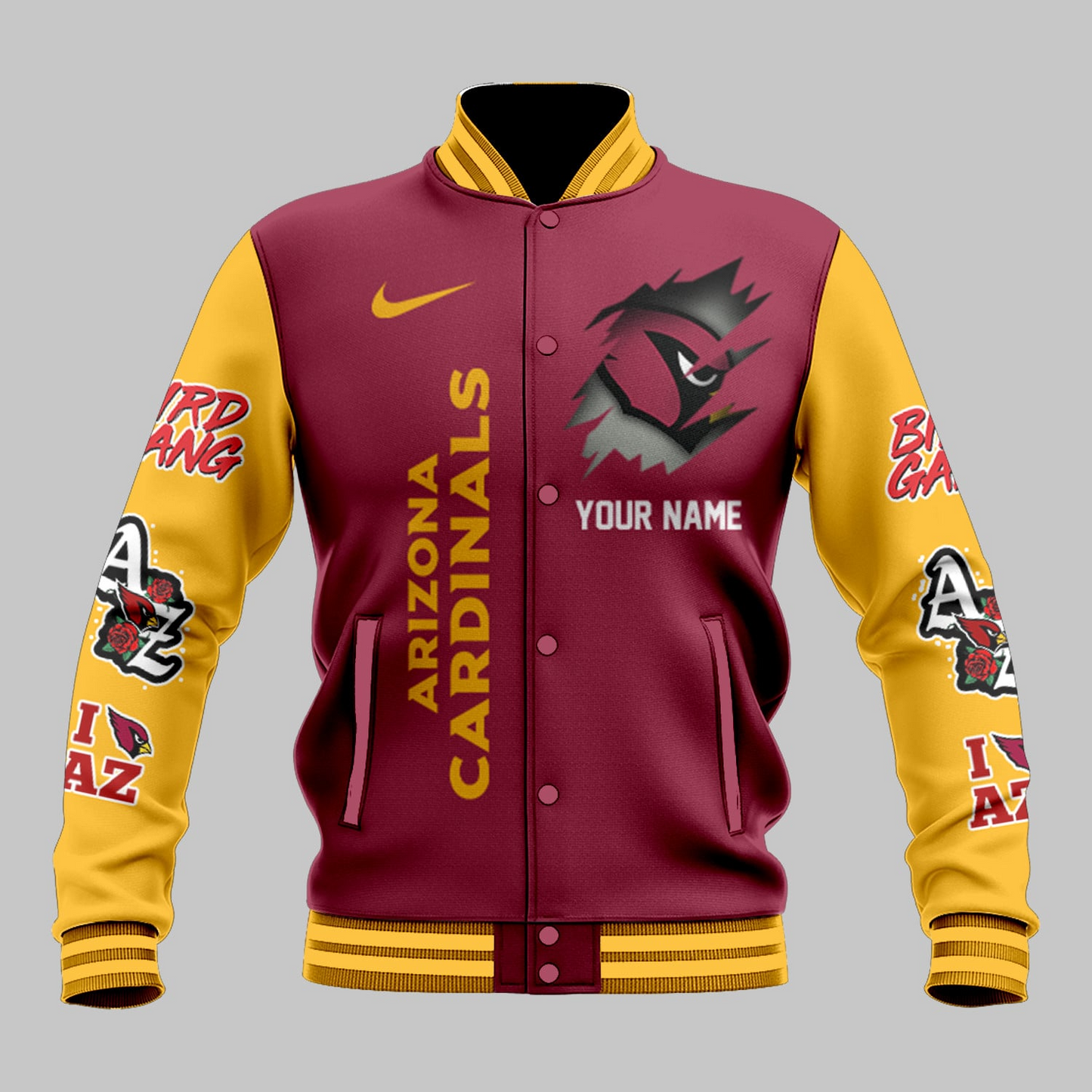 LIMITED EDITION - NEW CUSTOMIZED NFL20 ARC ARIZONA CARDINALS BASEBALL JACKET