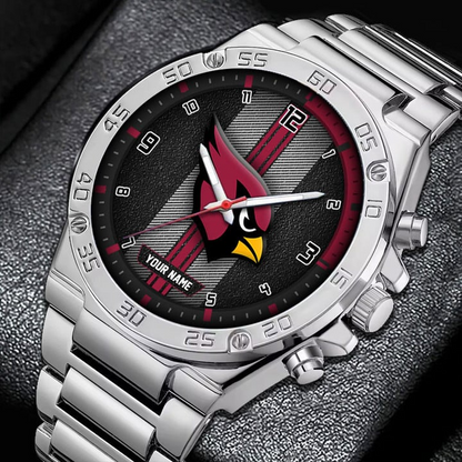 LIMITED EDITION - NEW CUSTOMIZED NFL20 ARC ARIZONA CARDINALS LUXURY STAINLESS STEEL WATCH