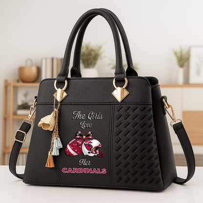 LIMITED EDITION - NEW CUSTOMIZED NFL20 ARC ARIZONA CARDINALS WOMEN'S ZIP HANDBAG MULTICOLOR