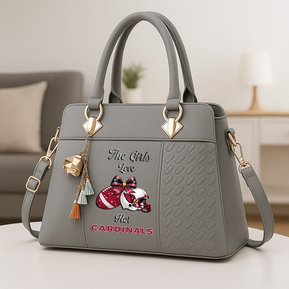 LIMITED EDITION - NEW CUSTOMIZED NFL20 ARC ARIZONA CARDINALS WOMEN'S ZIP HANDBAG MULTICOLOR