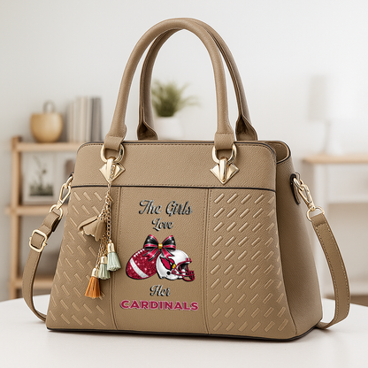LIMITED EDITION - NEW CUSTOMIZED NFL20 ARC ARIZONA CARDINALS WOMEN'S ZIP HANDBAG MULTICOLOR