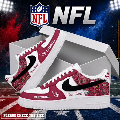 LIMITED EDITION - NEW CUSTOMIZED NFL20 ARC ARIZONA CARDINALS AF1 SHOES
