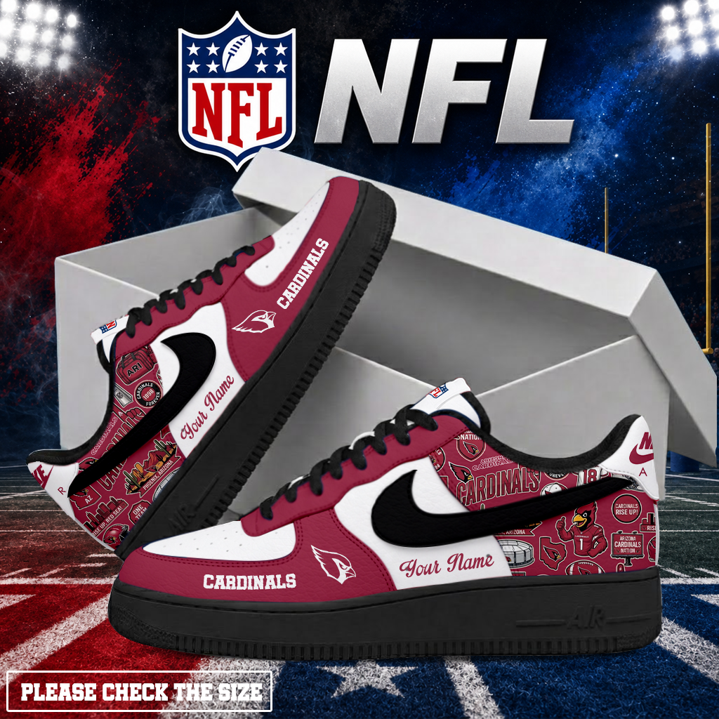 LIMITED EDITION - NEW CUSTOMIZED NFL20 ARC ARIZONA CARDINALS AF1 SHOES