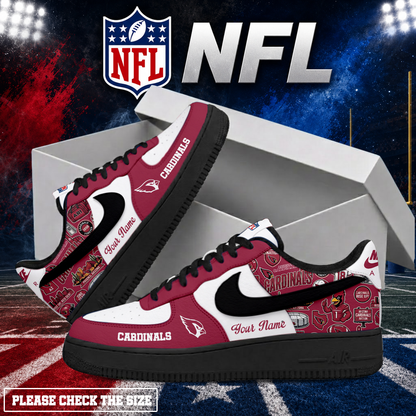LIMITED EDITION - NEW CUSTOMIZED NFL20 ARC ARIZONA CARDINALS AF1 SHOES