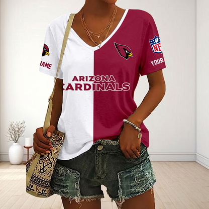 LIMITED EDITION - NEW CUSTOMIZED NFL20 ARC ARIZONA CARDINALS V-NECK FEMALE SHIRT