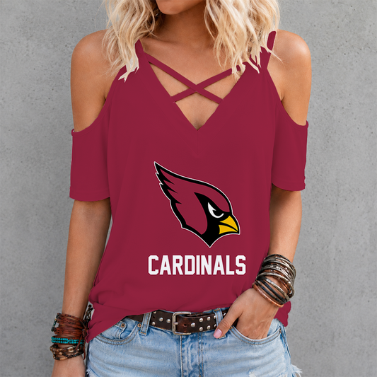 LIMITED EDITION - NEW CUSTOMIZED NFL20 ARC ARIZONA CARDINALS CROSS V-NECK TOP