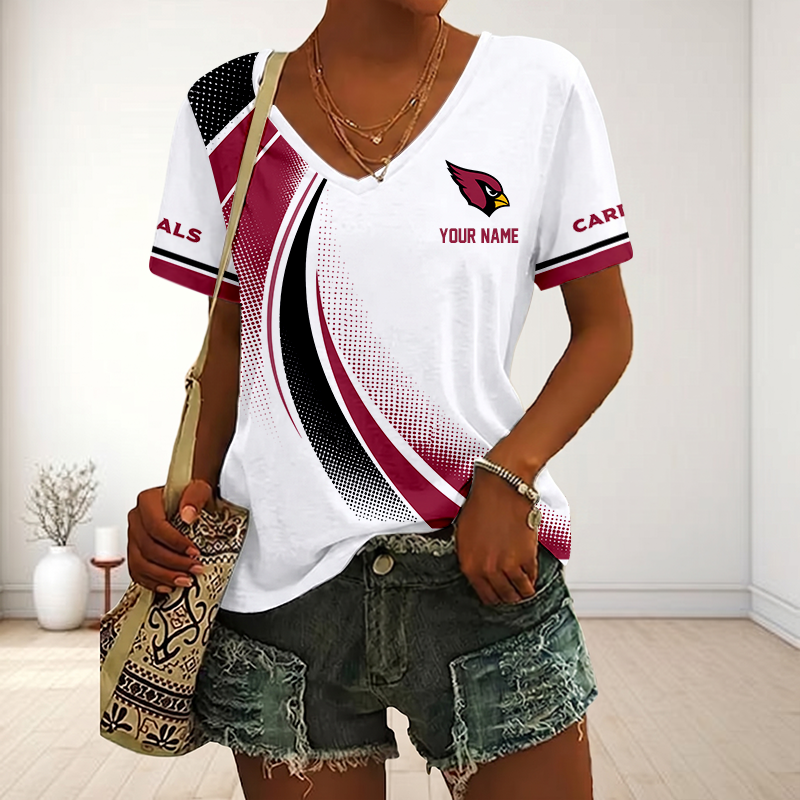 LIMITED EDITION - NEW CUSTOMIZED NFL20 ARC ARIZONA CARDINALS V-NECK FEMALE SHIRT
