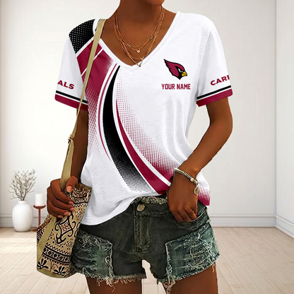 LIMITED EDITION - NEW CUSTOMIZED NFL20 ARC ARIZONA CARDINALS V-NECK FEMALE SHIRT
