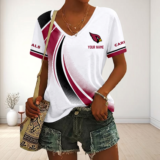 LIMITED EDITION - NEW CUSTOMIZED NFL20 ARC ARIZONA CARDINALS V-NECK FEMALE SHIRT