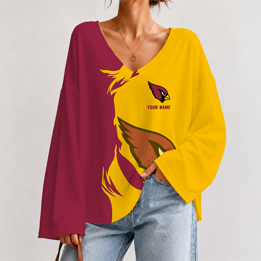 [SPECIAL OFFER] NEW CUSTOMIZED NFL20 ARC ARIZONA CARDINALS V NECK LONG SLEEVED CROP TOP