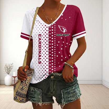 LIMITED EDITION - NEW CUSTOMIZED NFL20 ARC ARIZONA CARDINALS V-NECK FEMALE SHIRT