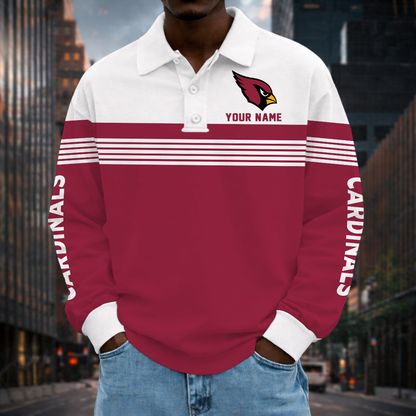 LIMITED EDITION - NEW CUSTOMIZED NFL20 ARC ARIZONA CARDINALS LONG SLEEVE POLO SHIRT