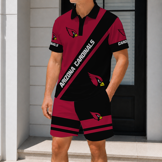 SPECIAL EDITION - NEW CUSTOMIZED NFL20 ARC ARIZONA CARDINALS POLO SHIRT & SHORT PANTS SET