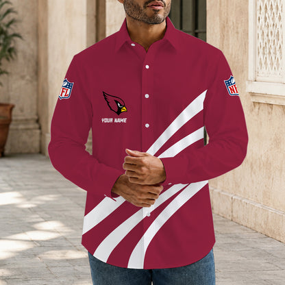 [SPECIAL OFFER] NEW CUSTOMIZED NFL20 ARC ARIZONA CARDINALS MEN'S LONG SLEEVE BUTTON-UP SHIRT