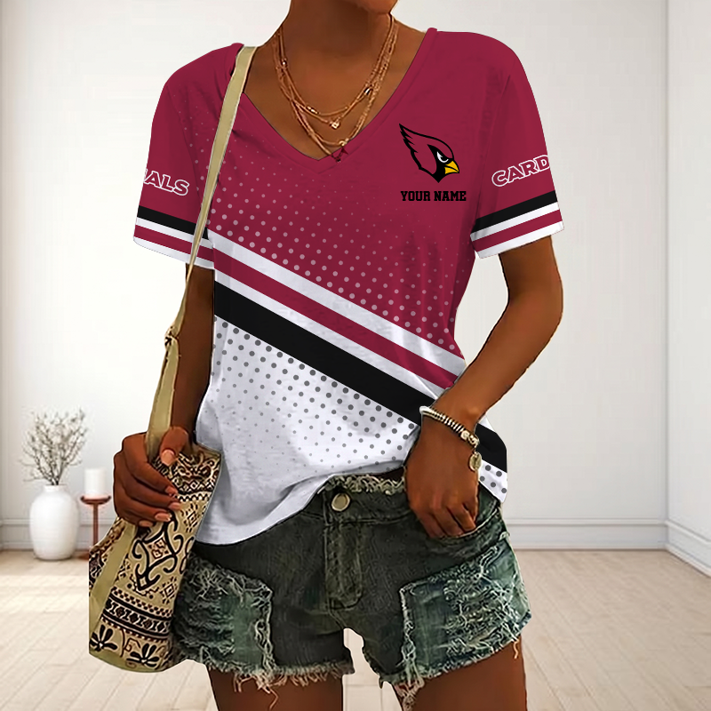 LIMITED EDITION - NEW CUSTOMIZED NFL20 ARC ARIZONA CARDINALS V-NECK FEMALE SHIRT