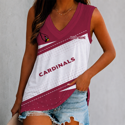 LIMITED EDITION - NEW CUSTOMIZED NFL20 ARC ARIZONA CARDINALS WOMEN'S V-NECK TANK TOP