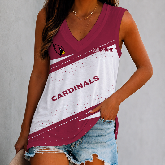 LIMITED EDITION - NEW CUSTOMIZED NFL20 ARC ARIZONA CARDINALS WOMEN'S V-NECK TANK TOP