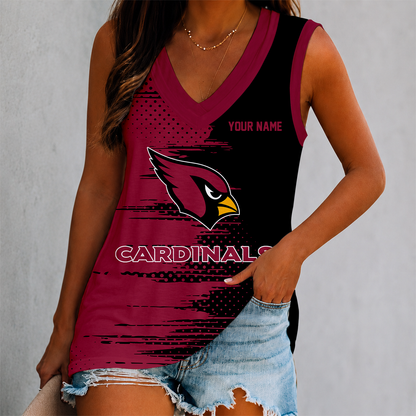 LIMITED EDITION - NEW CUSTOMIZED NFL20 ARC ARIZONA CARDINALS WOMEN'S V-NECK TANK TOP