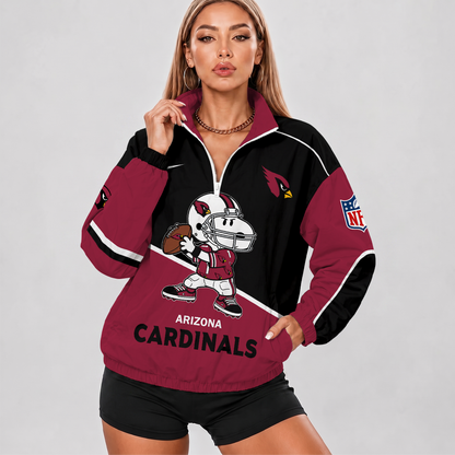 [SPECIAL OFFER] NEW CUSTOMIZED NFL20 ARC ARIZONA CARDINALS V-NECK ZIPPER SWEATSHIRT JACKET