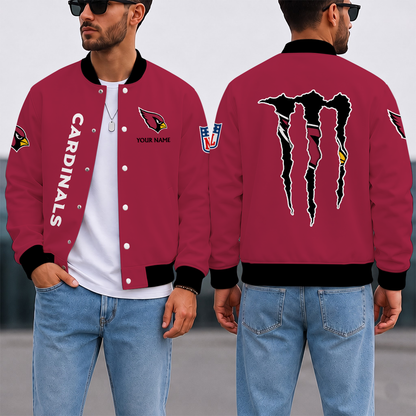 LIMITED EDITION - NEW CUSTOMIZED NFL20 ARC ARIZONA CARDINALS SATIN VARSITY & BASEBALL JACKET