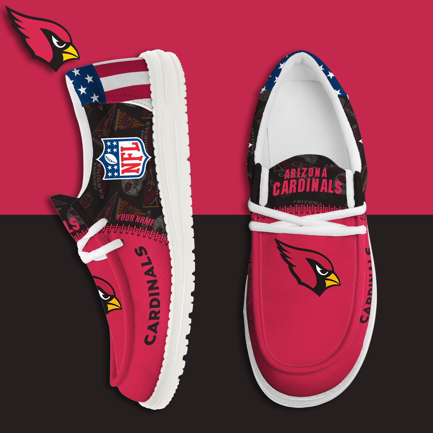 LIMITED EDITION - NEW CUSTOMIZED NFL20 ARC ARIZONA CARDINALS LOAFER SHOES