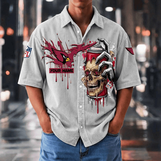 [SPECIAL OFFER] NEW CUSTOMIZED NFL20 ARC ARIZONA CARDINALS SEERSUCKER BUTTON SHIRT
