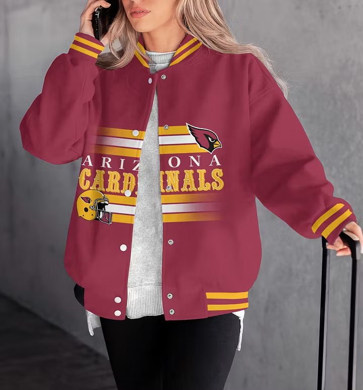 LIMITED EDITION - NEW CUSTOMIZED NFL20 ARC ARIZONA CARDINALS SATIN VARSITY & BASEBALL JACKET