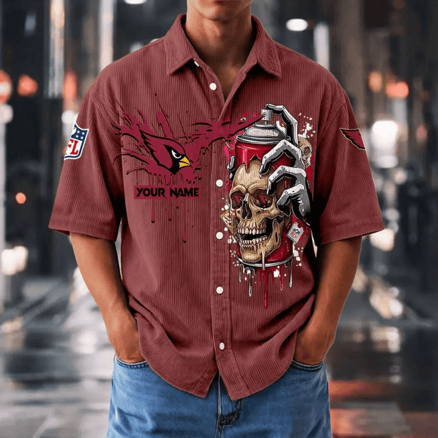 [SPECIAL OFFER] NEW CUSTOMIZED NFL20 ARC ARIZONA CARDINALS SEERSUCKER BUTTON SHIRT