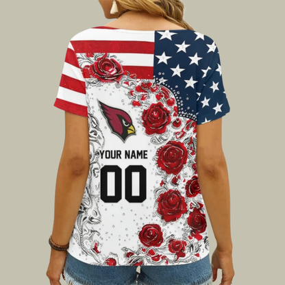 [SPECIAL OFFER] NEW CUSTOMIZED NFL20 ARC ARIZONA CARDINALS V-NECK FEMALE SHIRT