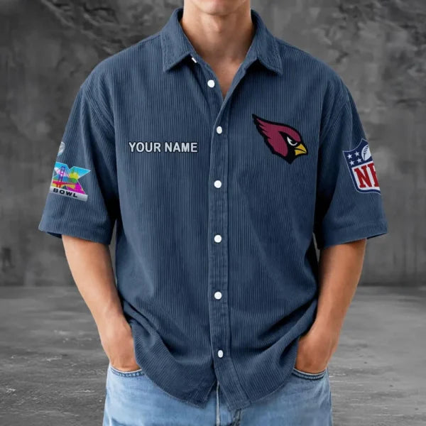 LIMITED EDITION - NEW CUSTOMIZED NFL20 ARC ARIZONA CARDINALS SEERSUCKER BUTTON SHIRT