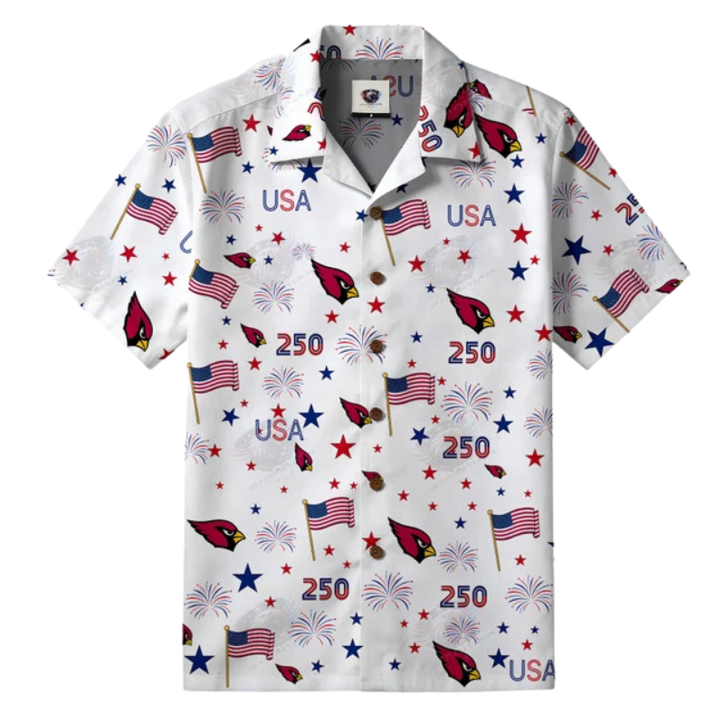 LIMITED EDITION - NEW CUSTOMIZED NFL20 ARC ARIZONA CARDINALS PATRIOTIC 250 USA HAWAIIAN SHIRT