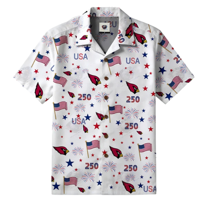 LIMITED EDITION - NEW CUSTOMIZED NFL20 ARC ARIZONA CARDINALS PATRIOTIC 250 USA HAWAIIAN SHIRT