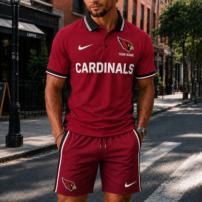 [SPECIAL OFFER] NEW CUSTOMIZED NFL20 ARC ARIZONA CARDINALS POLO SHIRT & SHORT PANTS