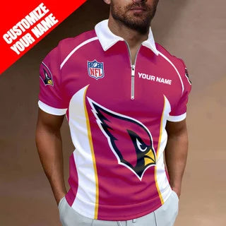 LIMITED EDITION - NEW CUSTOMIZED NFL20 ARC ARIZONA CARDINALS ZIP POLO SHIRT