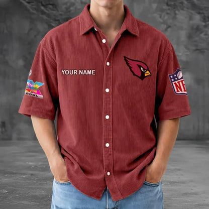 LIMITED EDITION - NEW CUSTOMIZED NFL20 ARC ARIZONA CARDINALS SEERSUCKER BUTTON SHIRT