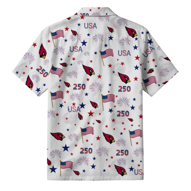 LIMITED EDITION - NEW CUSTOMIZED NFL20 ARC ARIZONA CARDINALS PATRIOTIC 250 USA HAWAIIAN SHIRT