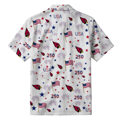 LIMITED EDITION - NEW CUSTOMIZED NFL20 ARC ARIZONA CARDINALS PATRIOTIC 250 USA HAWAIIAN SHIRT
