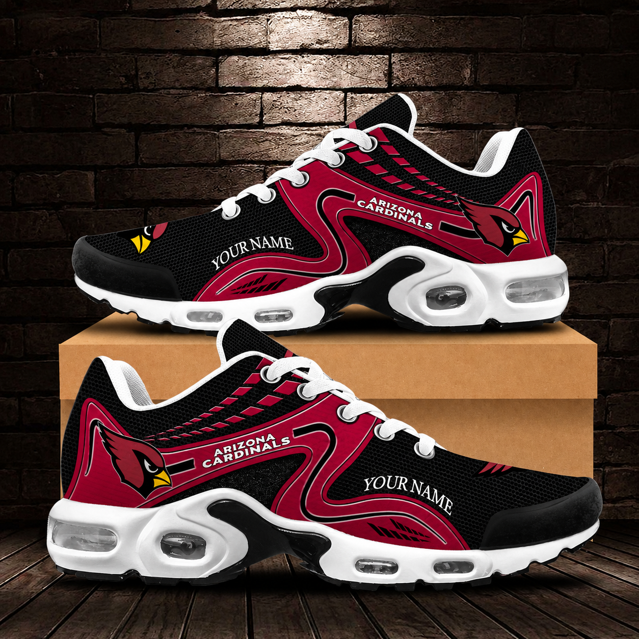 LIMITED EDITION - NEW CUSTOMIZED NFL20 ARC ARIZONA CARDINALS AIR MAX PLUS SNEAKERS