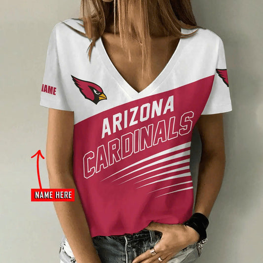 [SPECIAL OFFER] NEW CUSTOMIZED NFL20 ARC ARIZONA CARDINALS V-NECK FEMALE SHIRT