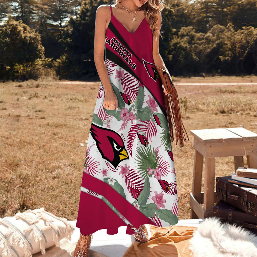 LIMITED RUN - NEW CUSTOMED NFL20 ARC AR CARDINALS HAWAIIAN LONG DRESS
