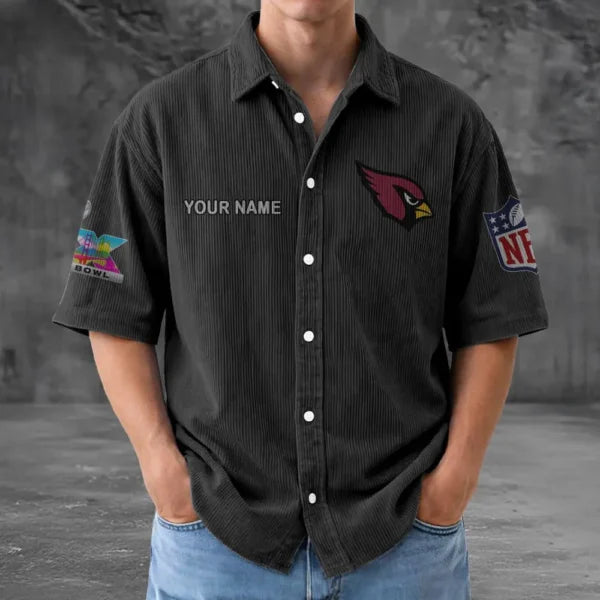 LIMITED EDITION - NEW CUSTOMIZED NFL20 ARC ARIZONA CARDINALS SEERSUCKER BUTTON SHIRT