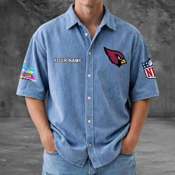LIMITED EDITION - NEW CUSTOMIZED NFL20 ARC ARIZONA CARDINALS SEERSUCKER BUTTON SHIRT